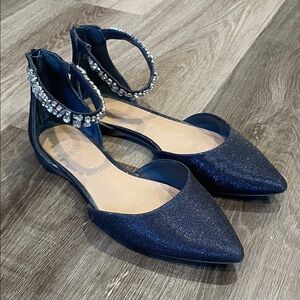 Copper Key Rhinestone Glitter Flats